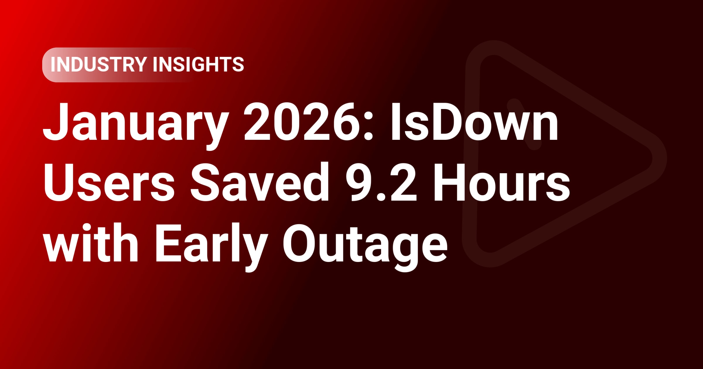 January 2026: IsDown Users Saved 9.2 Hours with Early Outage Detection