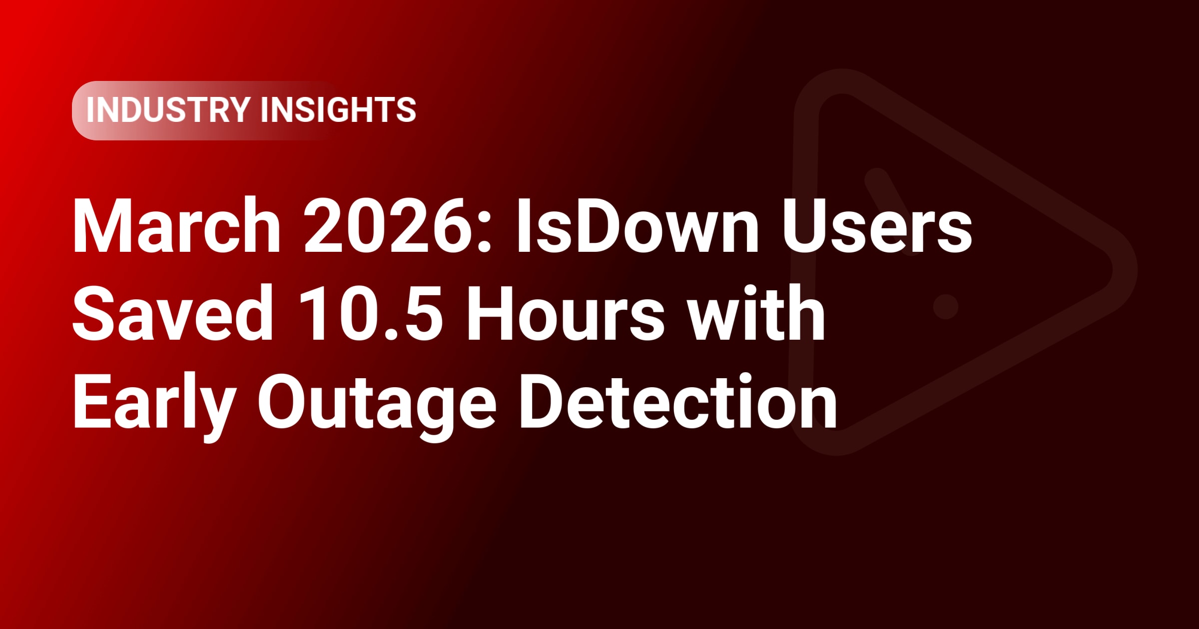 March 2026: IsDown Users Saved 10.5 Hours with Early Outage Detection